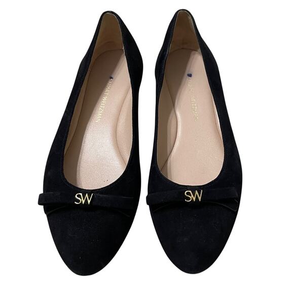 Stuart Weitzman Kids Jodie Ballet Flat Black Size 3.5 - Picture 2 of 5